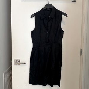 Theory Black Linen Sleeveless Shirtdress Size 4